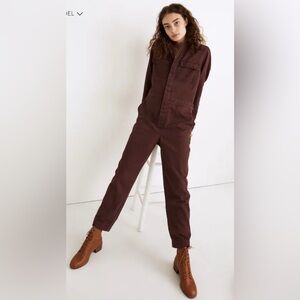 Madewell Warm-Brushed Signature Coverall Dark Fig Jumpsuit Women’s sz M